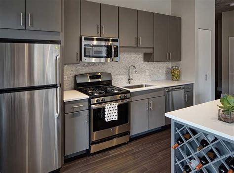 light gray kitchen cabinets with stainless steel appliances|gray kitchen cabinets ikea.